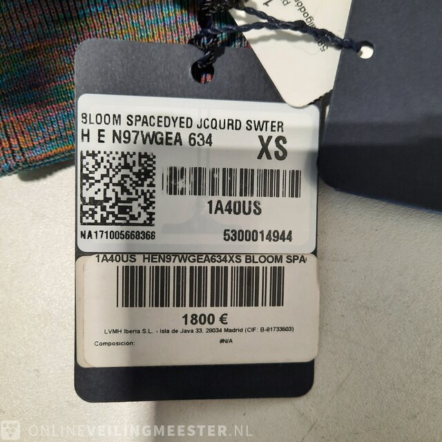 Sold at Auction: Louis Vuitton BARCODE CREW NECK sweater