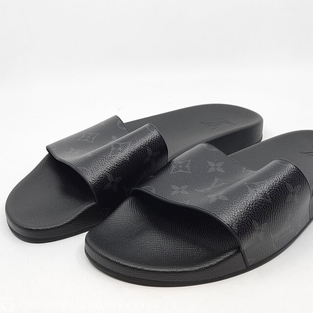 Louis Vuitton Waterfront Mule Slide In Black Monogram Drill, Men