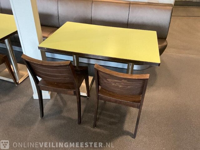 14x Canteen table with stacking chairs Yellow